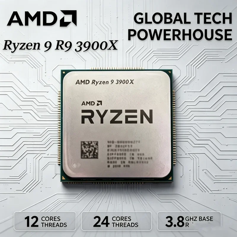 Amd Cpu Ryzen 9 - Processeur de bureau AMD R9 3900X