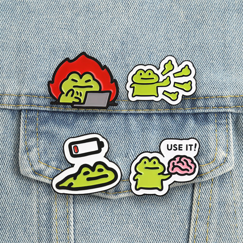 Kawaii Tech Accessories - Badges drôles en forme de grenouille,
