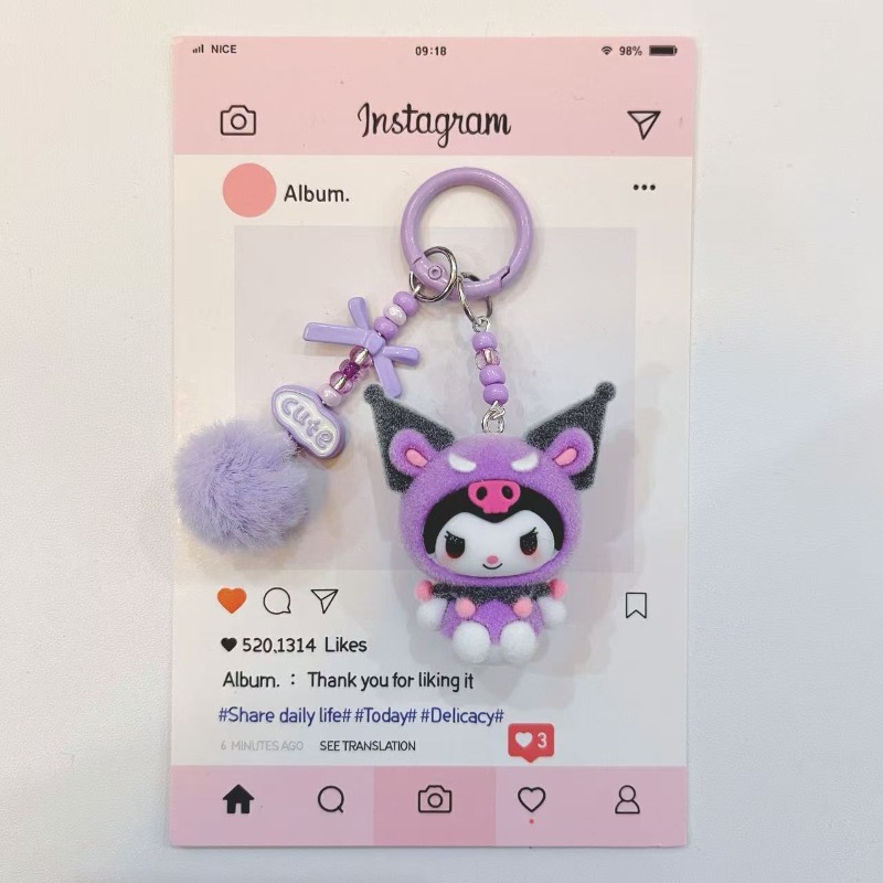 Porte-clés en résine Kuromi te - Kawaii Tech Accessories avis et prix
