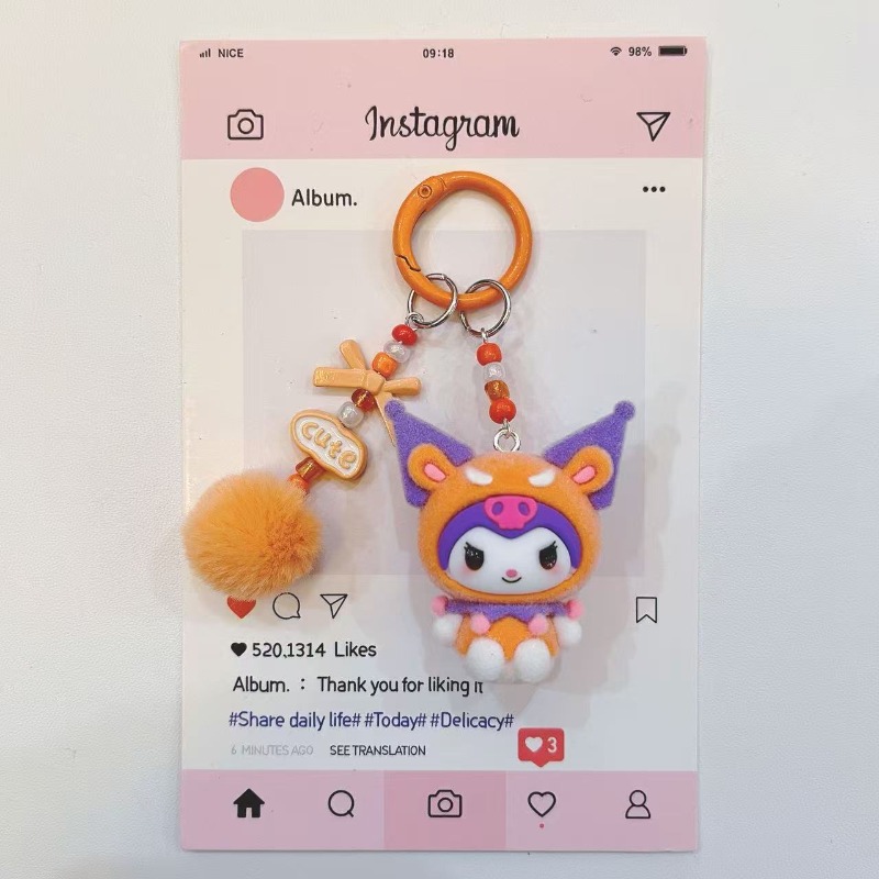 Porte-clés en résine Kuromi te - Kawaii Tech Accessories avis et prix